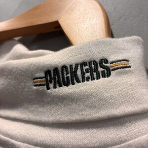 VTG NFL Green Bay Packers White Embroidered Turtleneck Long Sleeve Shirt 2XL
